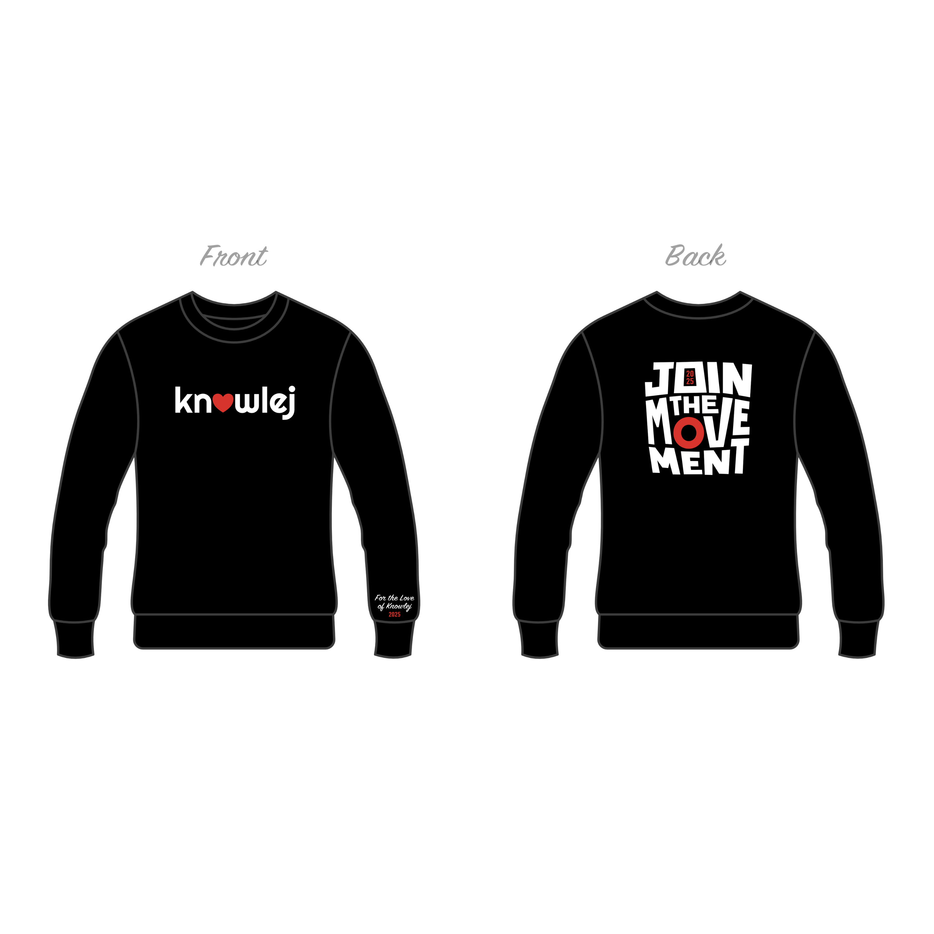 Knowlej Signature Crewneck – Black & Red Edition