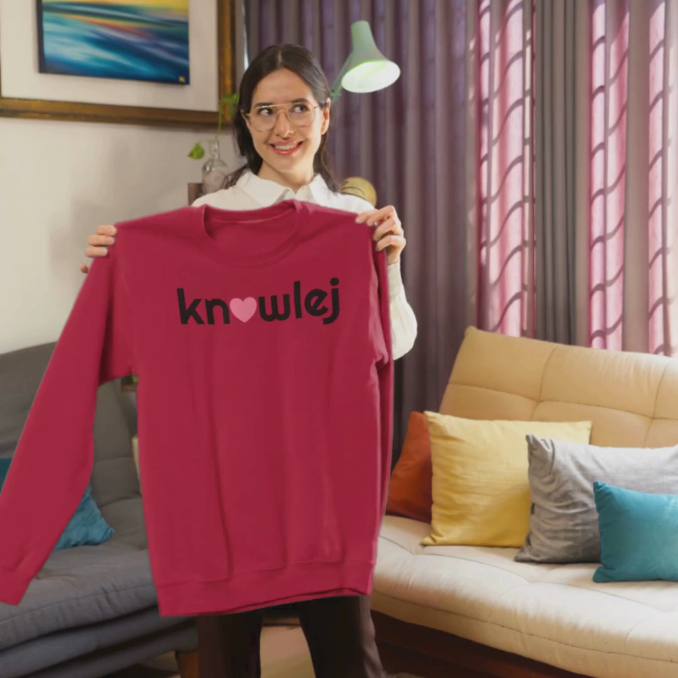 Knowlej Signature Crewneck – Pink & Red Edition